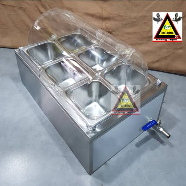 Thùng Đá Giữ Lạnh 6 Khay Inox Topping GN 1/6
