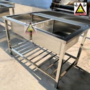 chậu rửa công nghiệp có kệ dưới 2 hộc