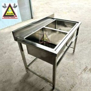 Chậu rửa 2 ngăn công nghiệp inox 304