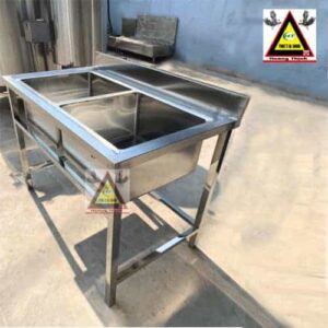 Chậu rửa 2 ngăn công nghiệp inox 304